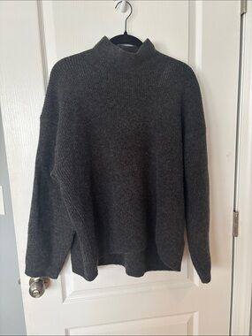 Uniqlo Women's Dark Charcoal mock Turtleneck Sweater